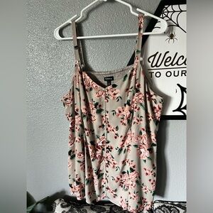 Torrid Floral Camisole - Pink and Grey